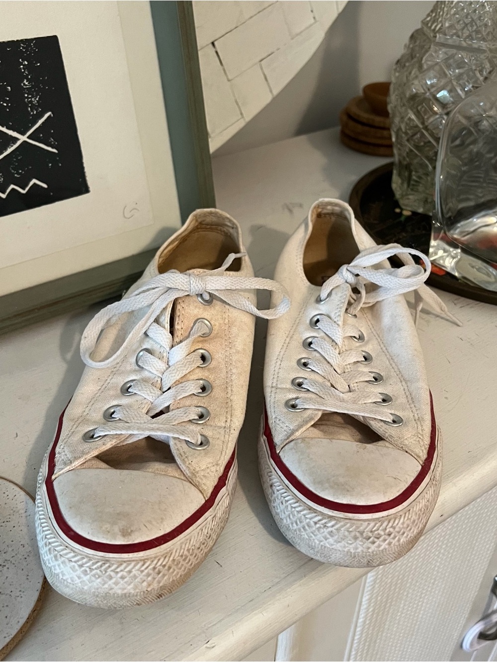White Classic Converse - Women size 8